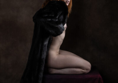 Bashka nude, faux fur coat - digital